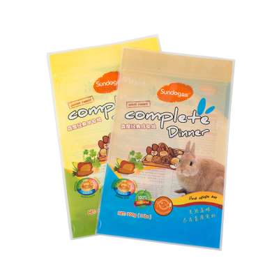 Custom printed eco-friendly laminated PE plastic stand up ziplock pet food packaging bag