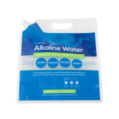 Food grade alkaline water packing plastic spout bags for liquid